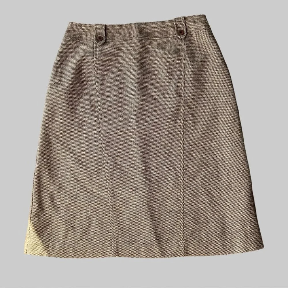 Vintage Laura Studio Wool Blend Woven Pencil Skirt Made in Canada